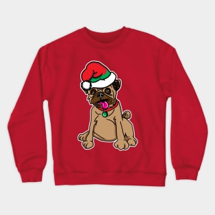 Christmas Pug Dog Elf Hat Crewneck Sweatshirt